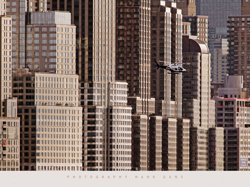 Framed New York Helicopter by Hank Gans | 23 1/2 x 31 1/2
