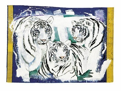 Three White Tigers by Rolf Knie Wall Art Décor 24 x 32 Art Print
