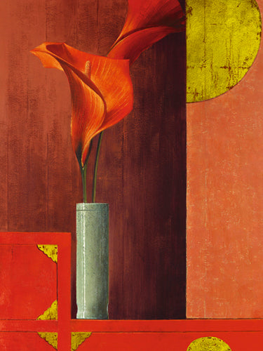 Still Life with Red Callas II by Mira Latour Wall Art Décor 31 1/2 x 23 1/2 Art Print