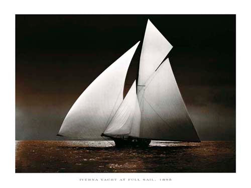 Iverna Yacht at Full Sail, 1895 by Photography Collection Wall Art Décor 23 1/2 x 31 1/2 Art Print