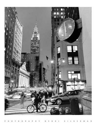 Chrysler Clock, Madison Avenue by Henri Silberman Wall Art Décor 31 1/2 x 23 1/2 Art Print