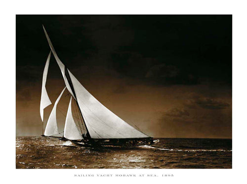 Sailing Yacht Mohawk at Sea, 1895 by Photography Collection Wall Art Décor 9 1/2 x 11 3/4 Art Print
