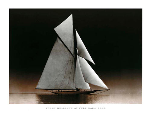 Yacht Reliance at Full Sail, 1903 by Photography Collection Wall Art Décor 11 3/4 x 9 1/2 Art Print