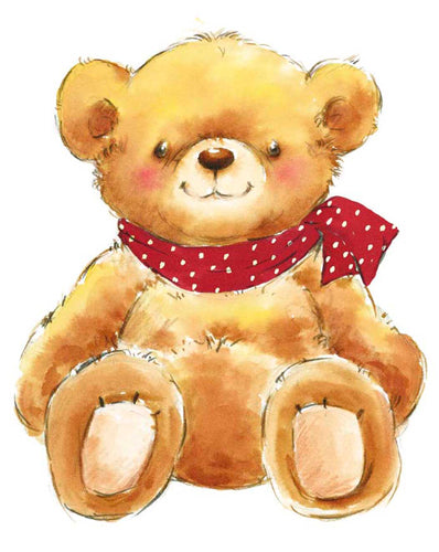 Framed Teddy by Makiko | 11 3/4 x 9 1/2