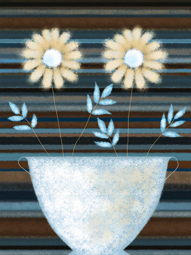 Two Golden Daisies by Jo Parry Wall Art Décor 11 3/4 x 9 1/2 Art Print