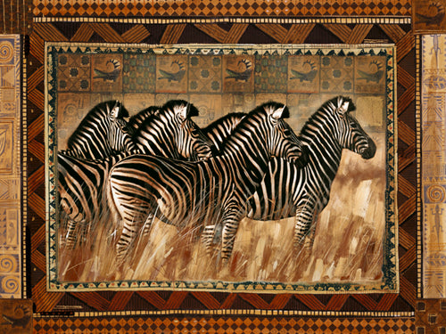 Zebras by Rob Hefferan Wall Art Décor 9 1/2 x 11 3/4 Art Print