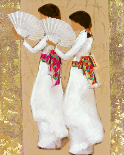 Girls from Binh Dinh I by Mira Latour Wall Art Décor 11 3/4 x 9 1/2 Art Print