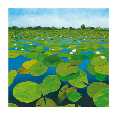 Framed Waterlilies by Alexander Hamawi | 27 1/2 x 27 1/2