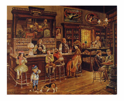 Framed Turn of the Century Drugstore by Lee Dubin | 27 ¼ x 34