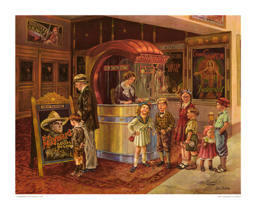 Framed Saturday Afternoon at the Movies by Lee Dubin | 28 1/2 x 34 1/8 Art...