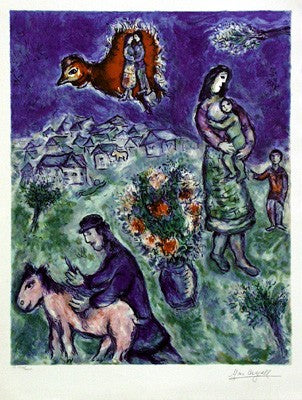 Sur la Route du Village by Marc Chagall Wall Art Décor 32 1/4 x 24 3/8 Art Print
