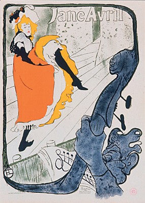 Jane Avril by Henri de Toulouse-Lautrec Wall Art Décor 38 1/8 x 27 1/4 Art Print