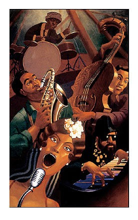 Jazz Quintet by Justin Bua Wall Art Décor 44 x 28 Art Print