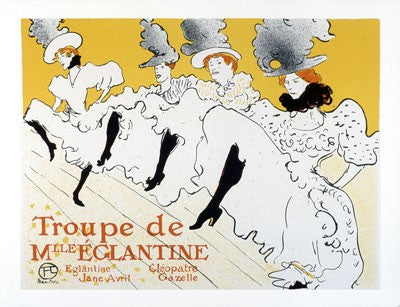 Troupe de Mlle Eglantine by Henri de Toulouse-Lautrec Wall Art Décor 23 7/8 x 31 3/4 Art Print