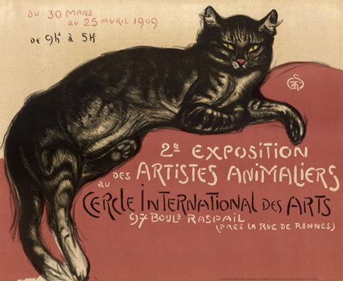 Cat 2e Exposition by Theophile Alexandre Steinlen Wall Art Décor 20 1/2 x 25 Art Print
