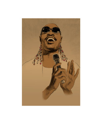 Framed Stevie Wonder by Clifford Faust | 17 x 14