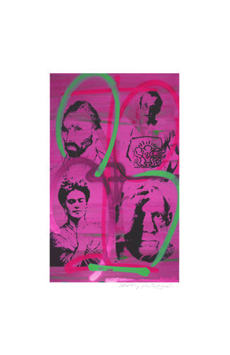 Framed 4 Artists (Purple) by Bobby Hill | 17 x 11