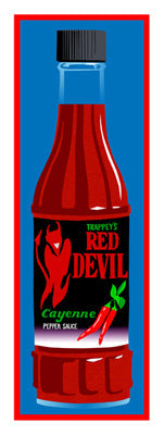Framed Cayenne Pepper Sauce by Clifford Faust | 22 1/2 x 8 1/2