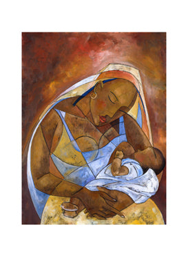 Framed Mother and Child by Michael Escoffery | 19 x 13