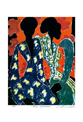 Framed Two Women by James Denmark | 19 x 13