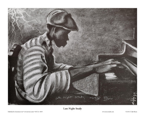 Framed Late Night Study by Cbabi Bayoc | 21 x 27