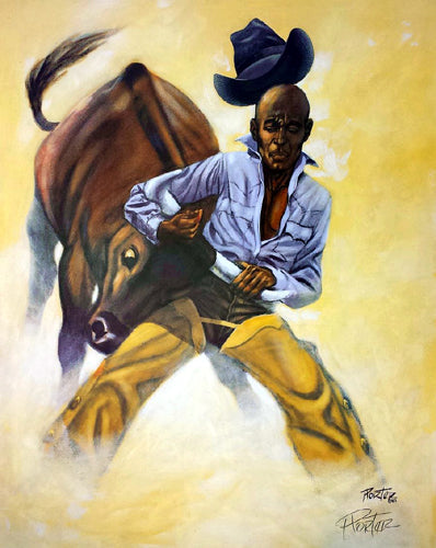 Framed Bull Doggin' by Henry C. Porter | 29 x 23