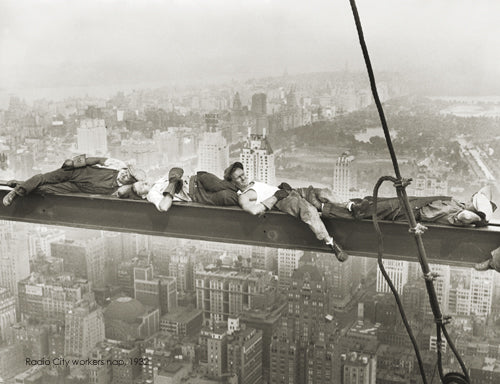 Framed Radio City Workers Nap, 1932 38 x 49 ½