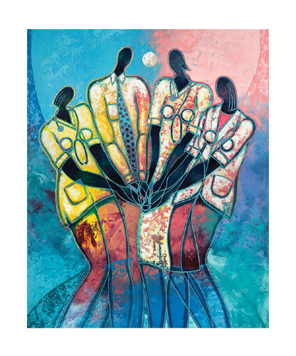 Framed The Caregivers by Larry Poncho Brown | 26 1/8 x 21 ¾