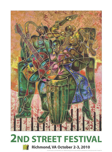 Framed Two Street Sounds by Larry Poncho Brown | 29 ¾ x 22