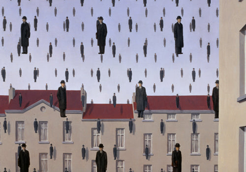 Framed Golconde (small) by Rene Magritte | 8 ¼ x 11 ¾