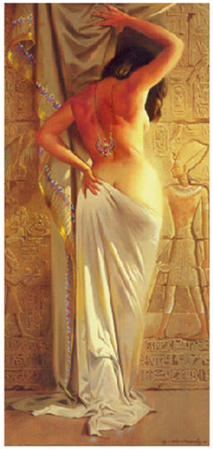 Framed Egyptian Goddess by Maher Morcos | 20 1/4 x 10 1/4