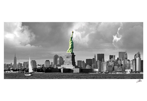 Statue of Liberty, New Downtown Panorama by Igor Maloratsky Wall Art Décor 13 x 19 Art Print