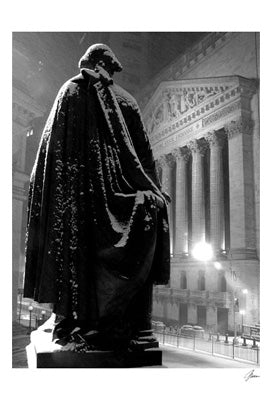 George Washington Statue at Wall Street, Winter by Igor Maloratsky Wall Art Décor 19 x 13 Art Print