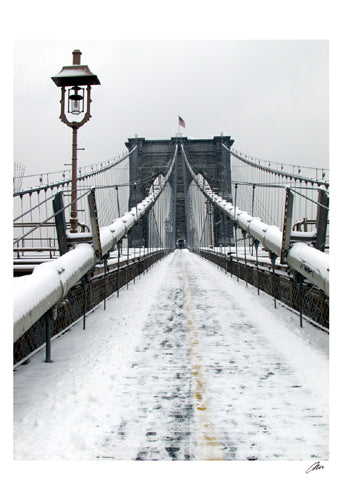 Brooklyn Bridge Snow by Igor Maloratsky Wall Art Décor 19 x 13 Art Print
