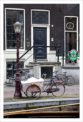 Framed Bicycle by the Street Light by Igor Maloratsky | 19 x 13