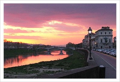 Framed Sunset at Arno River by Igor Maloratsky | 13 x 19