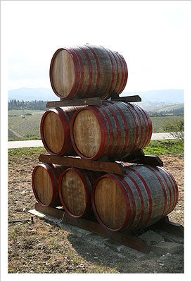 Framed Wine Barrels, Tuscany by Igor Maloratsky | 19 x 13