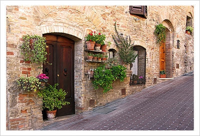 Framed Picturesque Wall, San Gimignano by Igor Maloratsky | 13 x 19