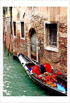 Framed Gondola by a Brick Wall by Igor Maloratsky | 19 x 13