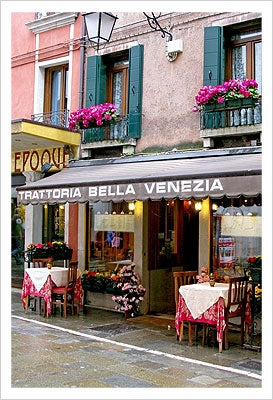 Framed Trattoria Bella Venezia by Igor Maloratsky | 19 x 13