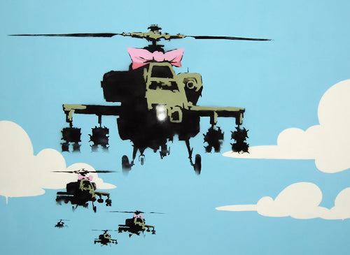 Framed Helicopters by Banksy | 16 x 20