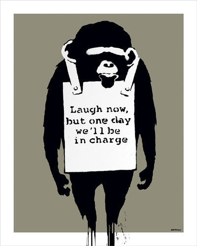 Framed Laugh Now by Banksy | 20 x 16