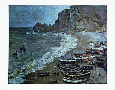 Boats on the Beach, 1883 by Claude Monet Wall Art Décor 22 x 28 Art Print