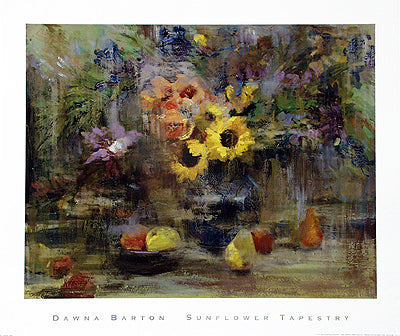 Sunflower Tapestry by Dawna Barton Wall Art Décor 27 x 32 Art Print