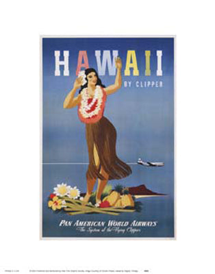 Hawaii by Clipper by John Atherton Wall Art Décor 14 x 11 Art Print