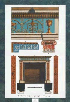 Fireplace with Frieze by Michael Pergolesi Wall Art Décor 23 3/4 x 18 Art Print
