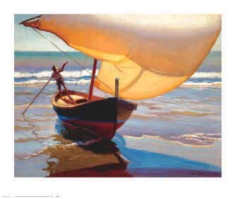 Fishing Boat, Spain by Arthur Rider Wall Art Décor 27 x 32 Art Print