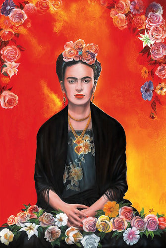 Framed Frida Kahlo: Meditation by R. Magrini | 36 x 24