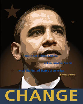 Framed Obama: Change 20 x 16