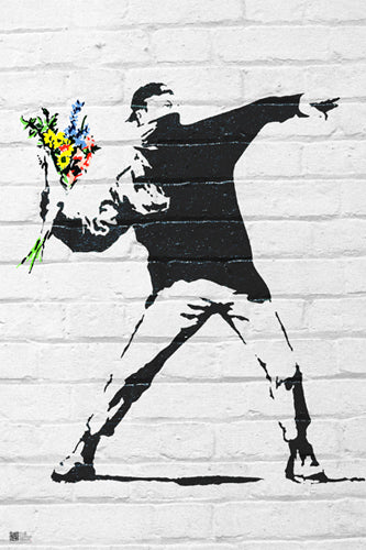Framed Flower Bomber by Banksy | 36 x 24